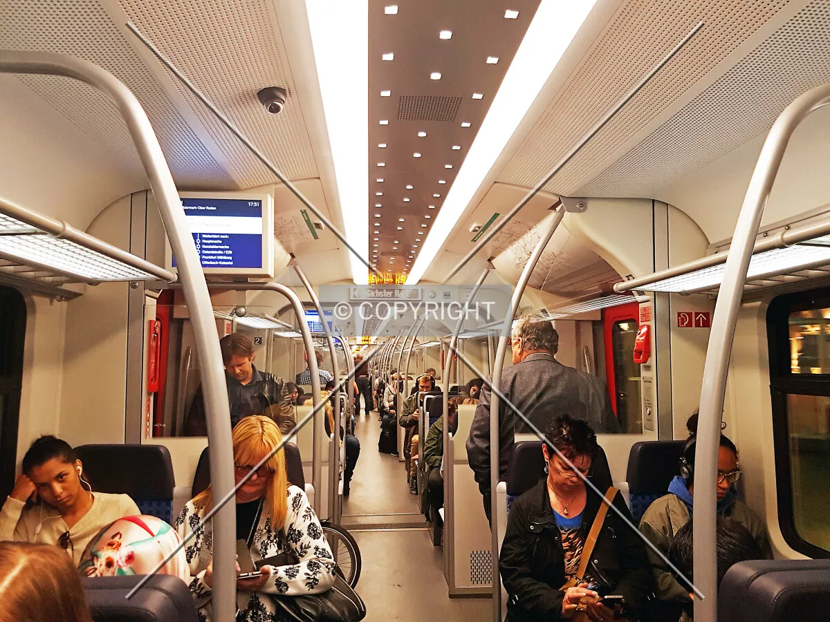 A commuter train (S-Bahn) in Frankfurt