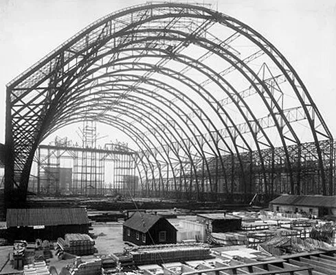 View from the north during construction