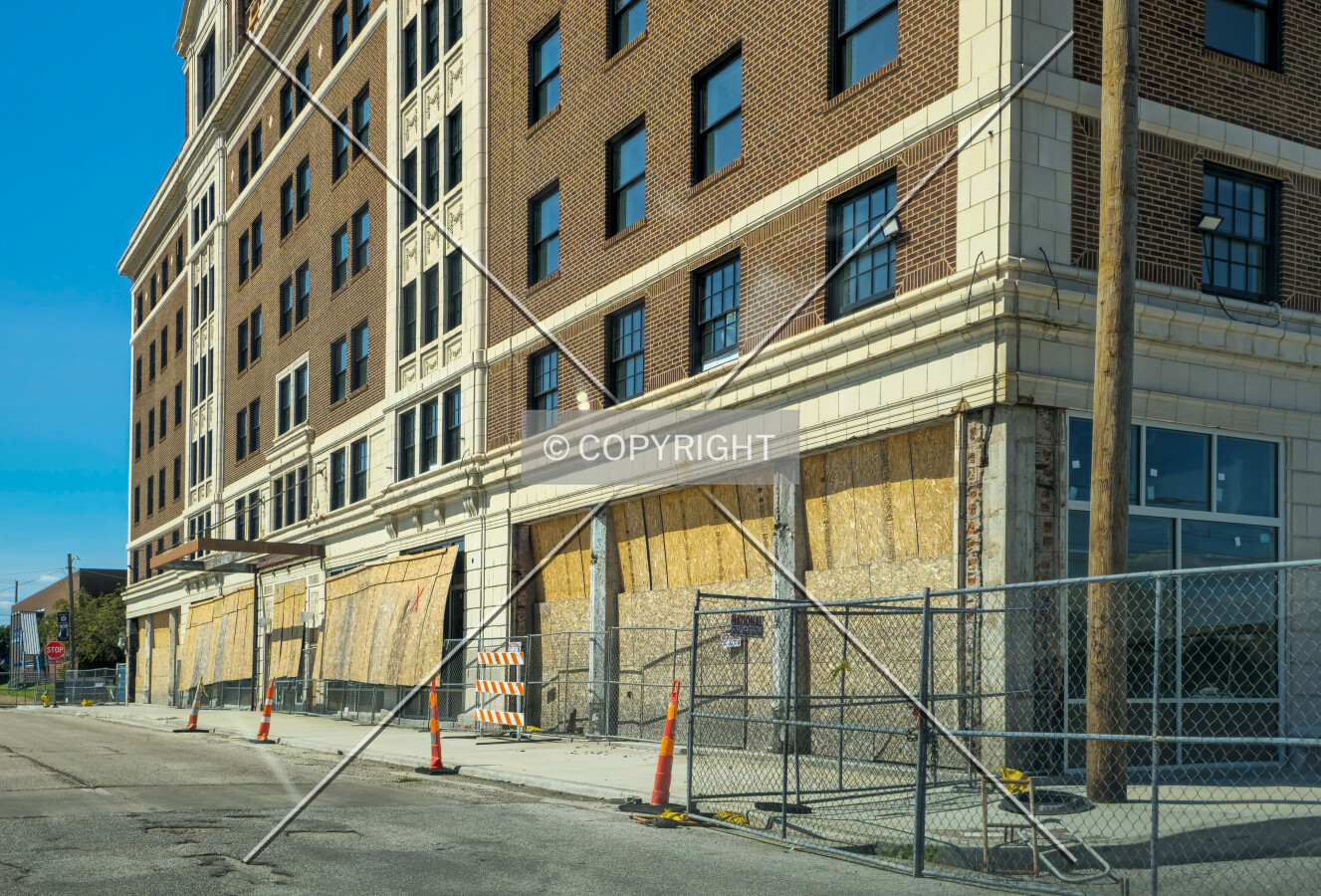 From the south during renovation; July 19, 2024