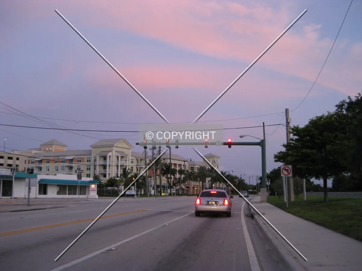 Street in Florida during sunset