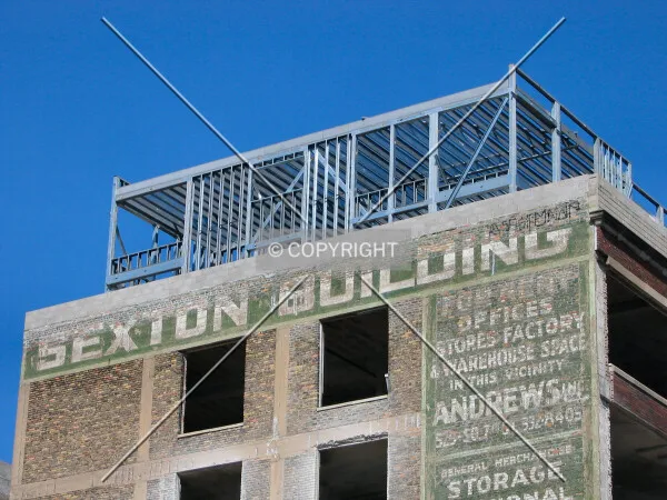 Penthouse construction from the south
