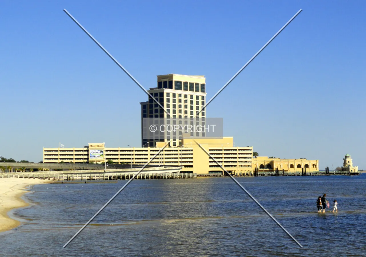 Beau Rivage in its entirety from a pier to the west