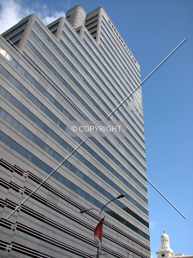 Looking up the west facade