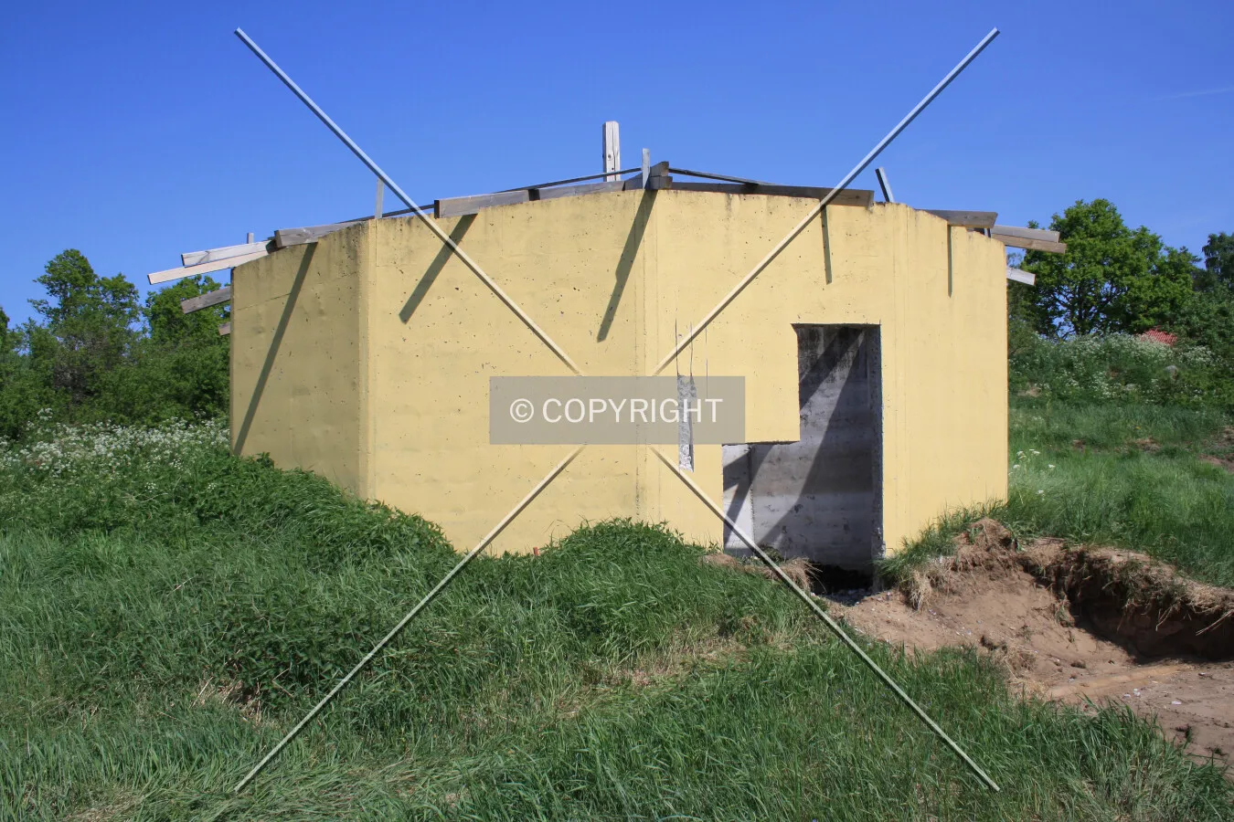 A manure pit reconstructed into storage space