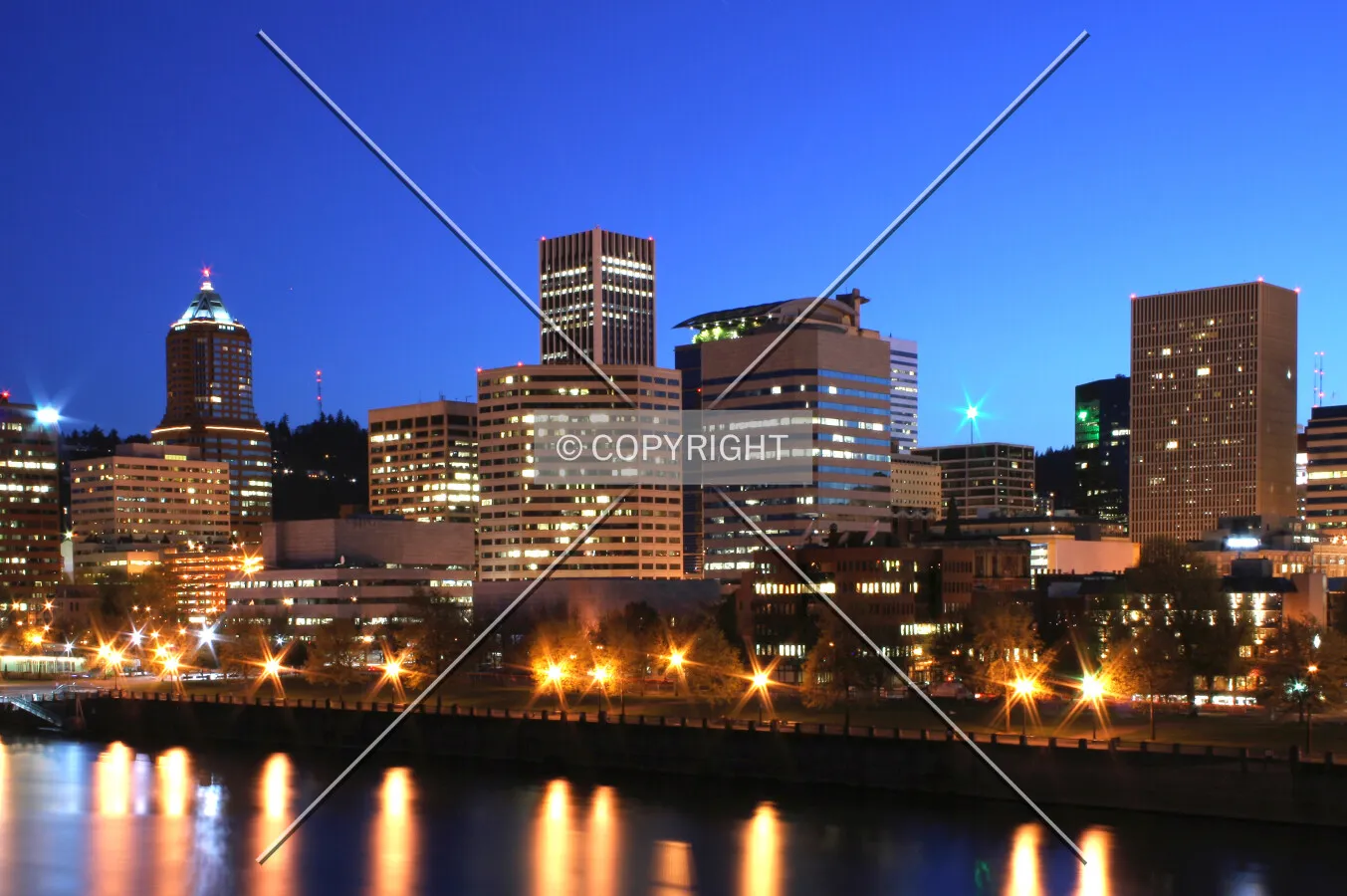 Downtown just after dusk
