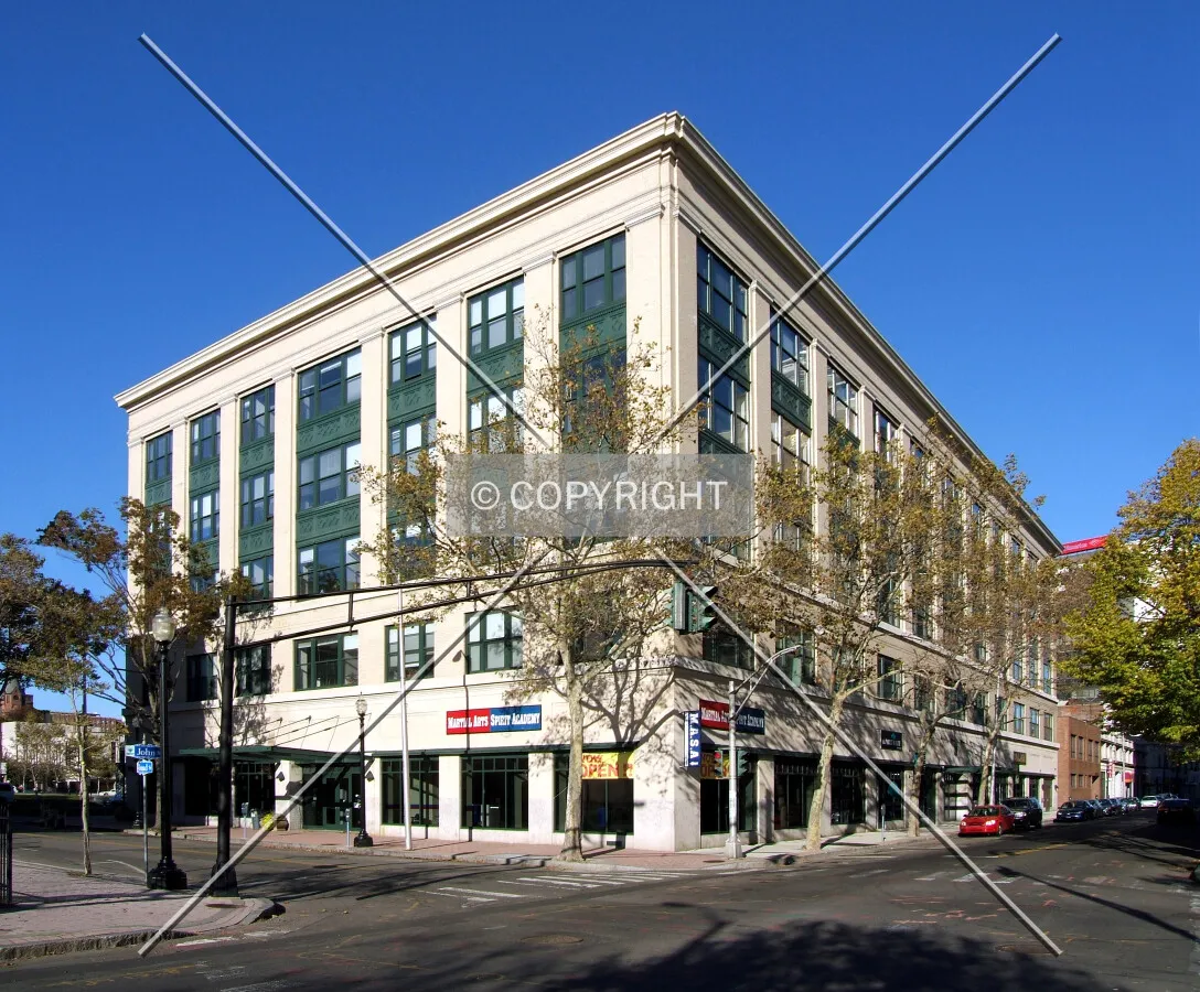 View from the southwest at Broad and John Streets