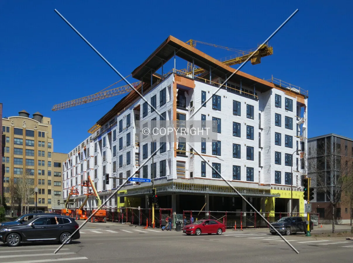 View to the northeast across Park Avenue & Washington Avenue South