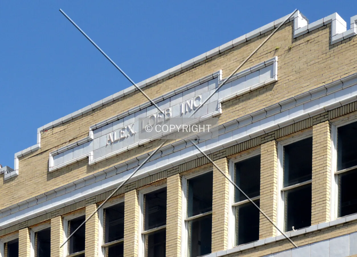Signage atop the 5th Street side