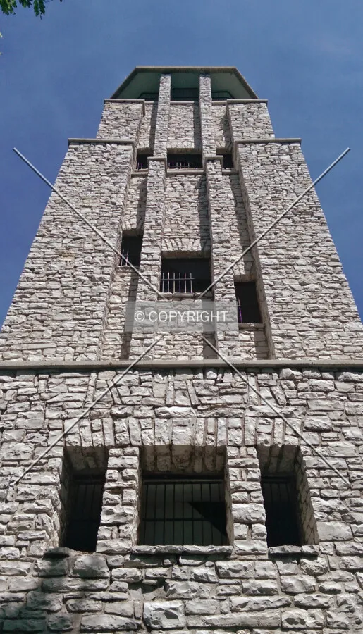 Looking up the south facade; June 5, 2014