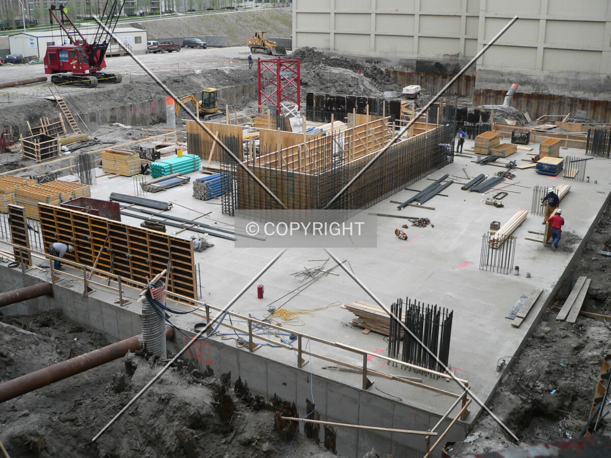 Looking northeast across the construction site from lower-level Randolph