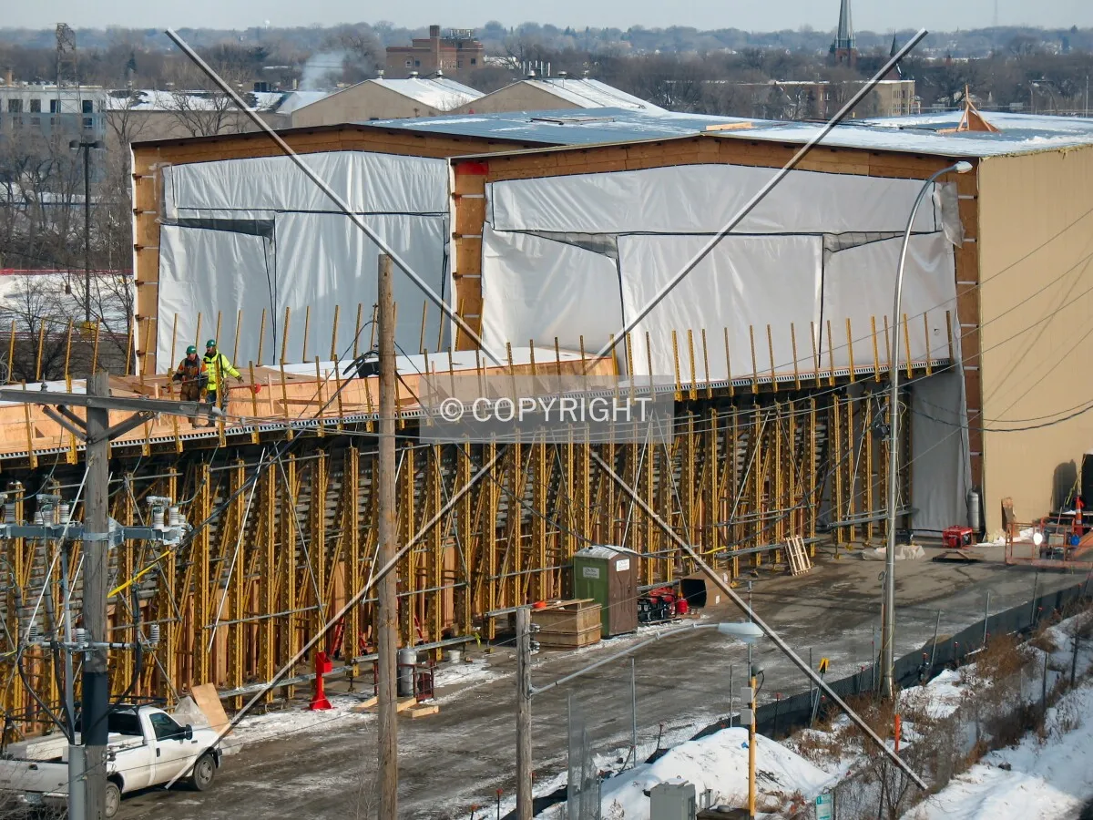 Massive bridge segments on the south approach