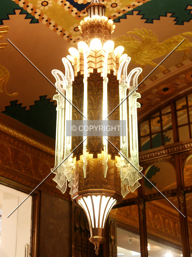 Ceiling lantern in the lobby