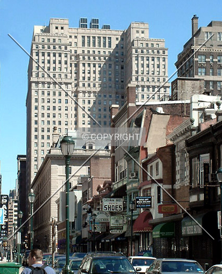 View from the northwest along Sansom Street