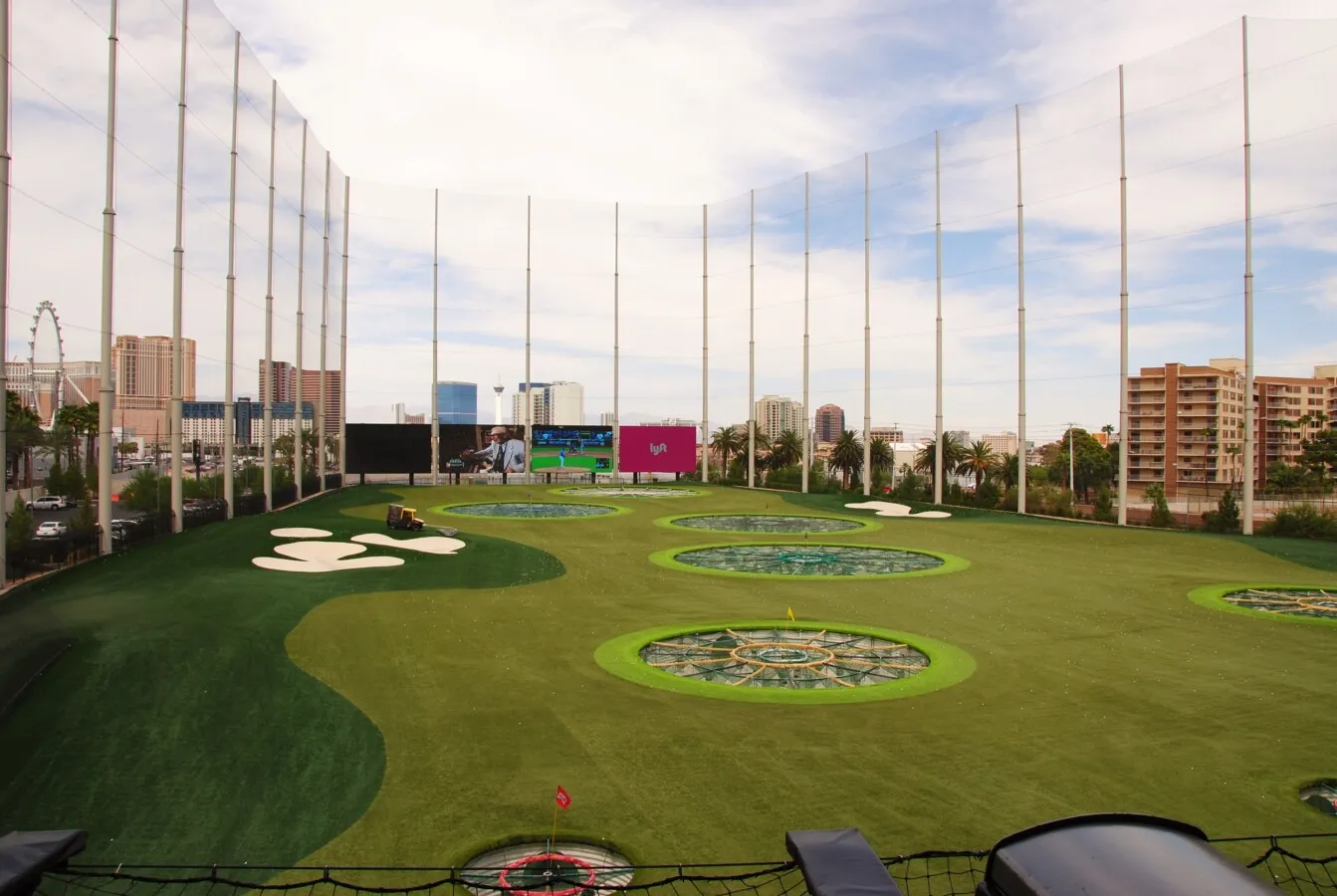 View of the driving range from the south