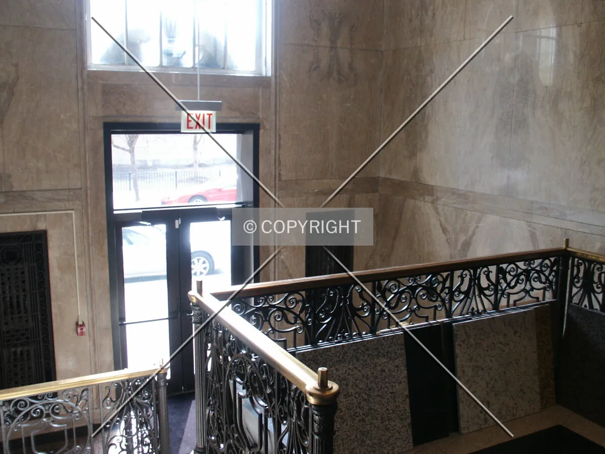 Looking down on the lobby