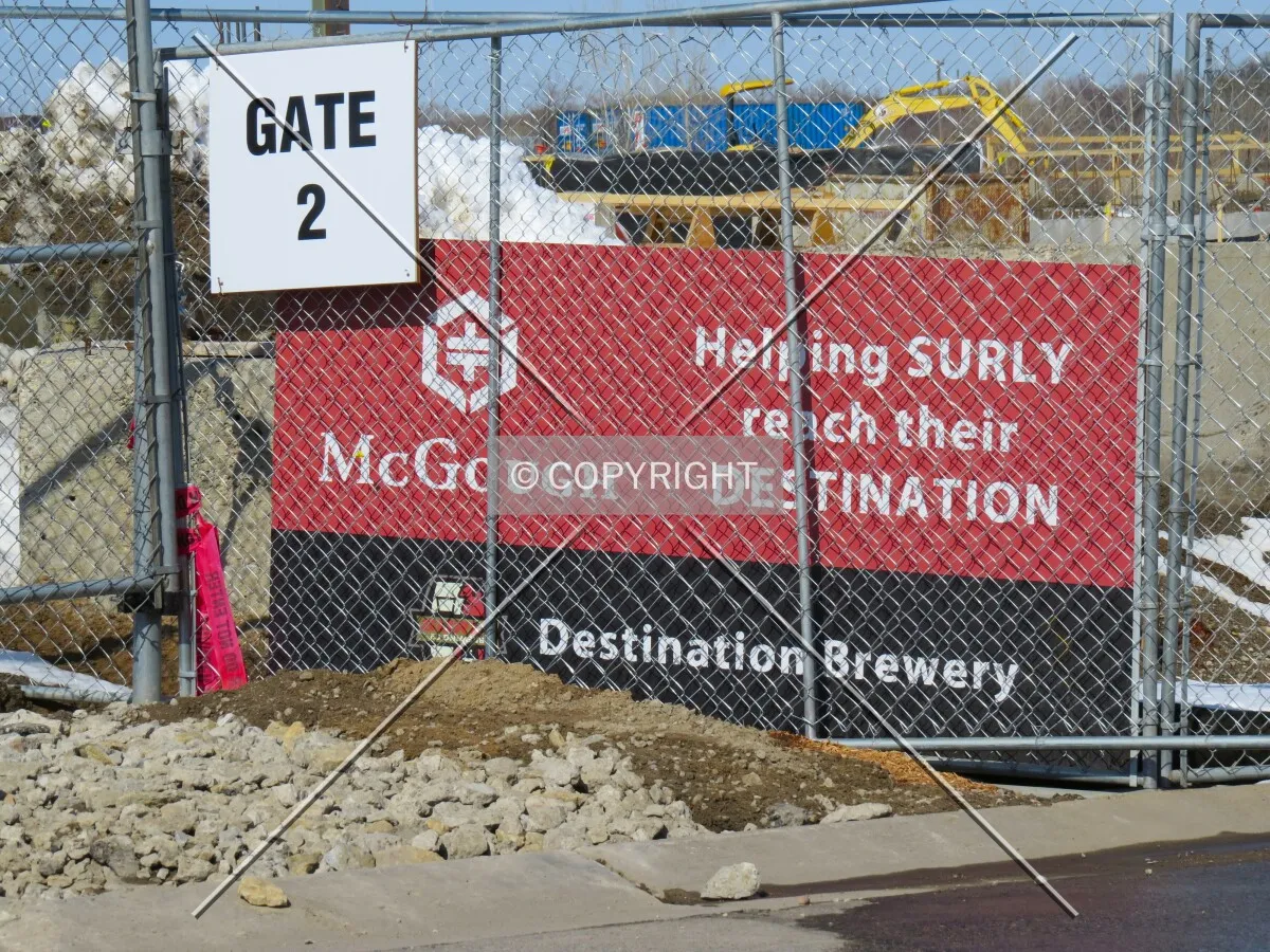 Project signage for the Destination Brewery