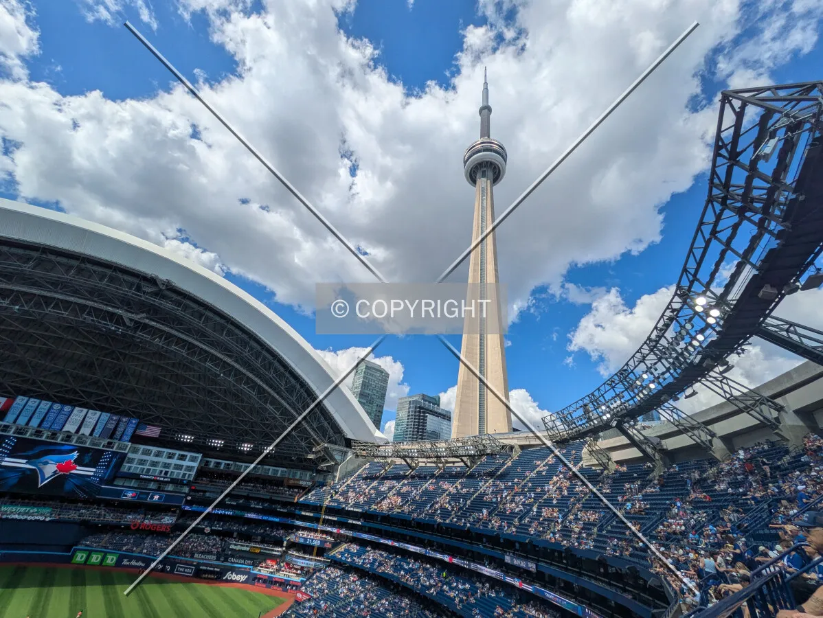 CN Tower looming over the first base stands