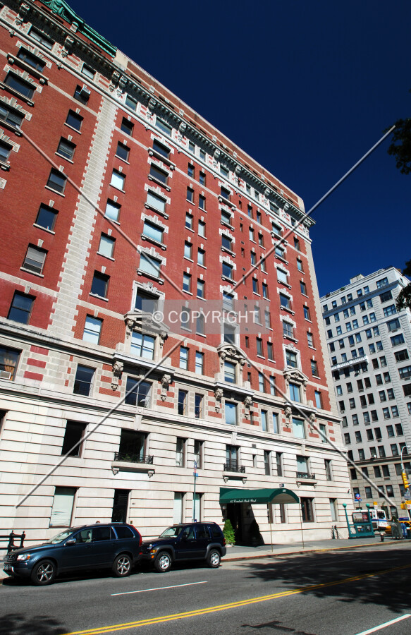 Viewed along Central Park West
