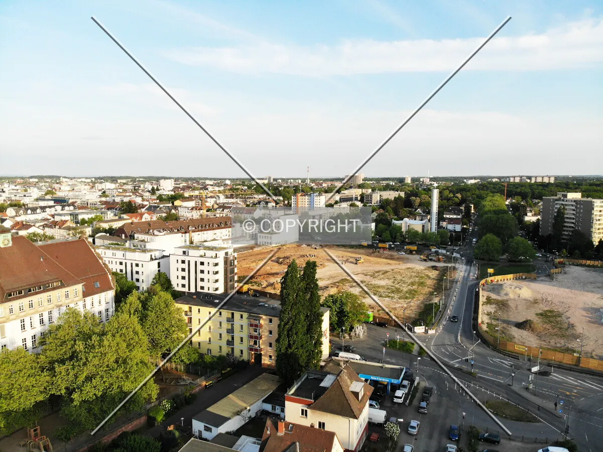 Panorama of Offenbach with the Goethequartier site