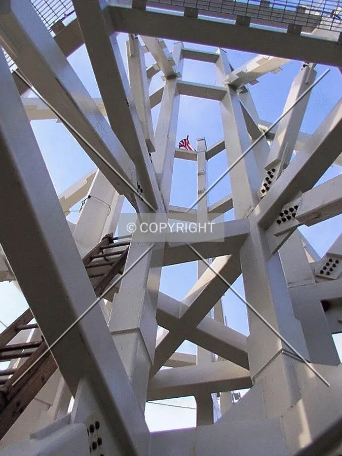 Looking up the center of the framework