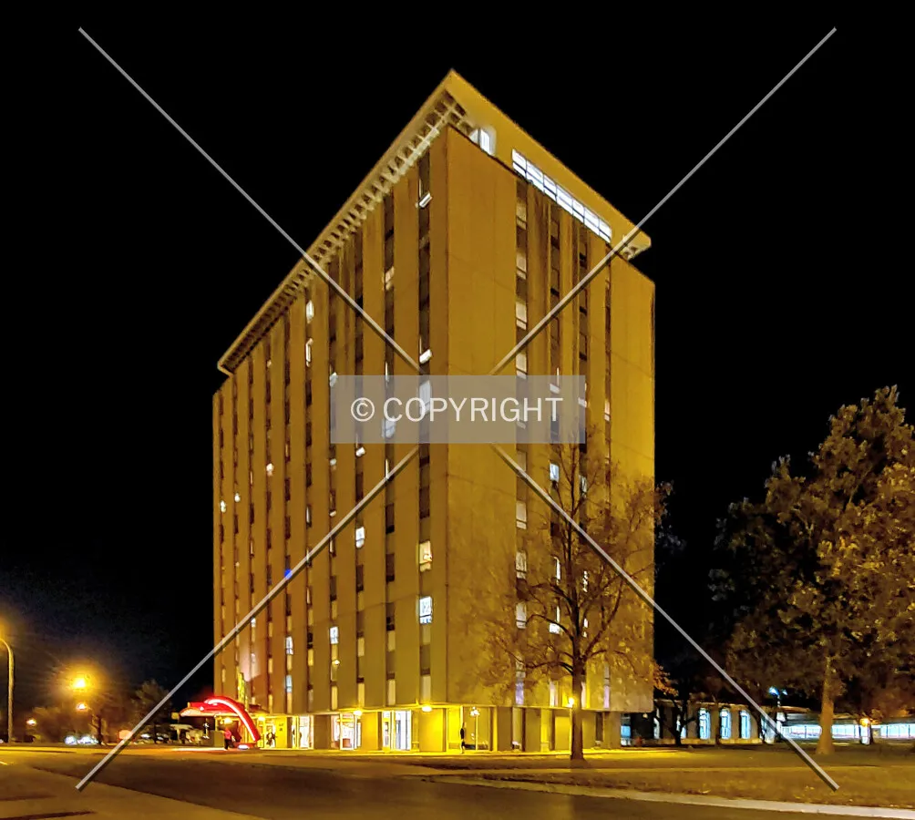 Northeast view at night; November 9, 2019