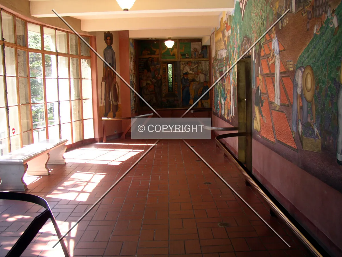Colorful murals in the eastern lobby