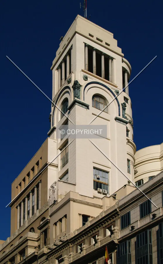 Looking up to the tower from Alcala street