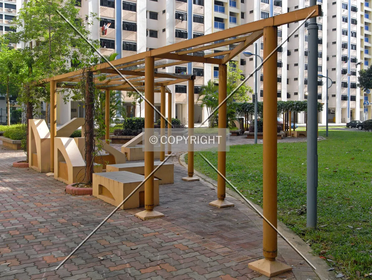 Seating in the courtyard