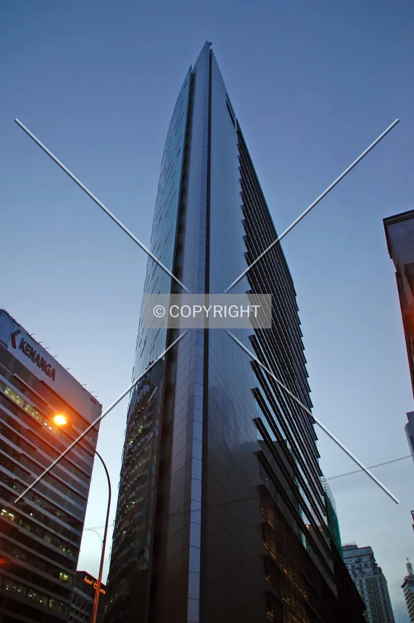 Looking up the east corner at dusk