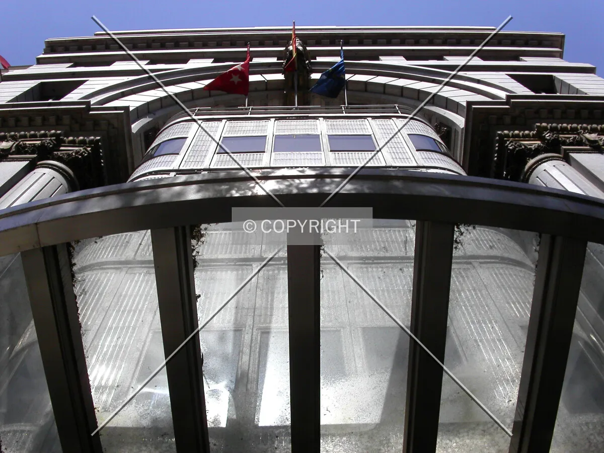 Looking up from the main entrance