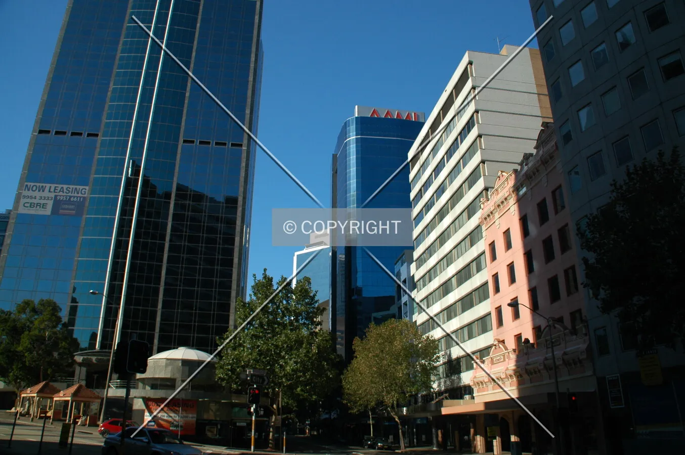 Looking up Walker Street