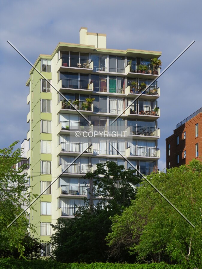 View to the northeast from Beach Avenue