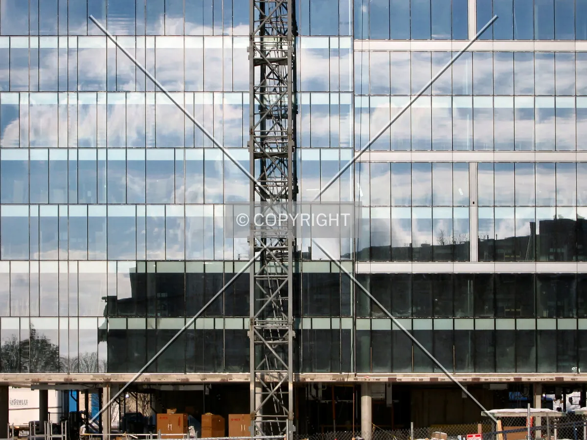 Reflective south facade