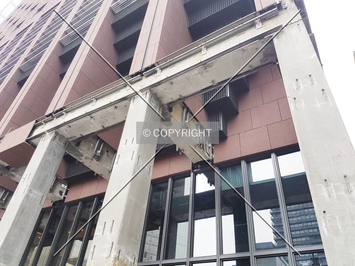 Covering of the facade was removed