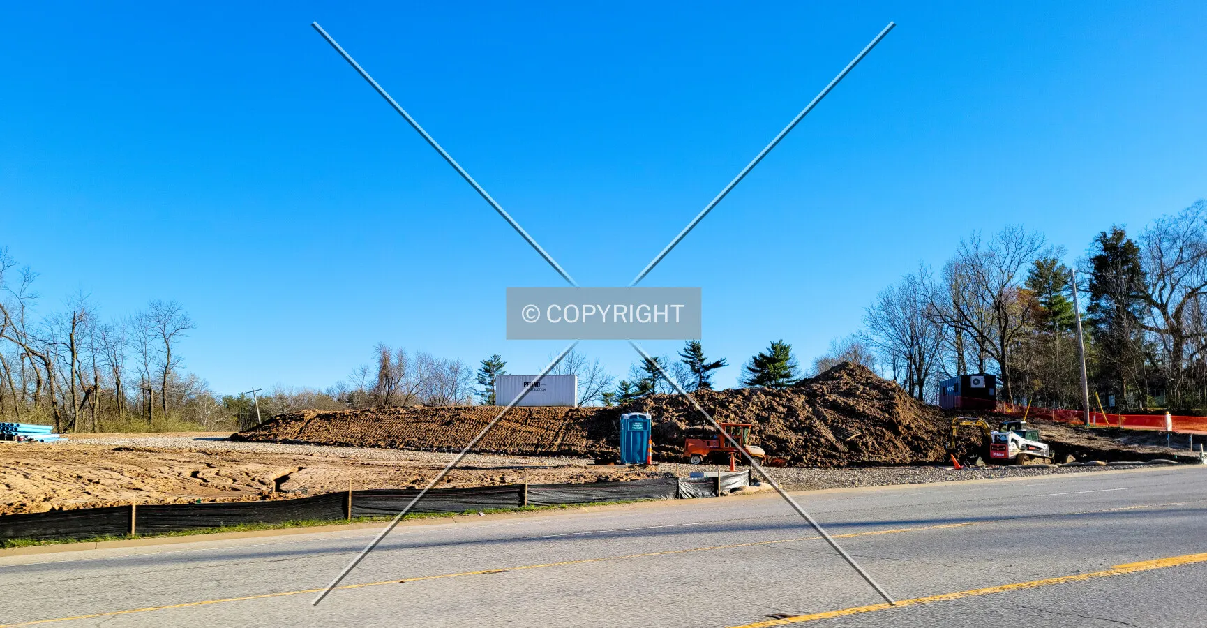 From the northwest during construction; March 28, 2021