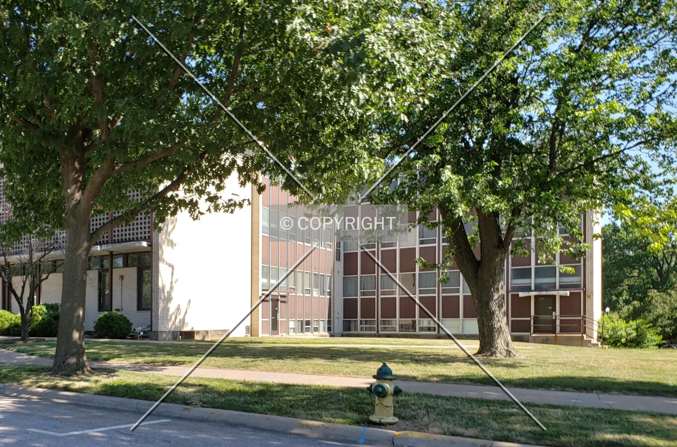 View from the northwest; July 20, 2019