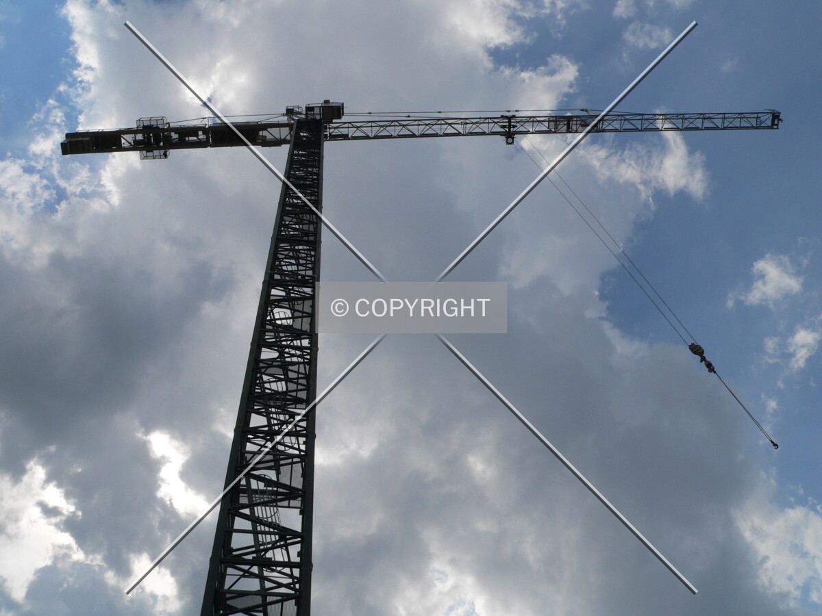 Looking up at the tower crane