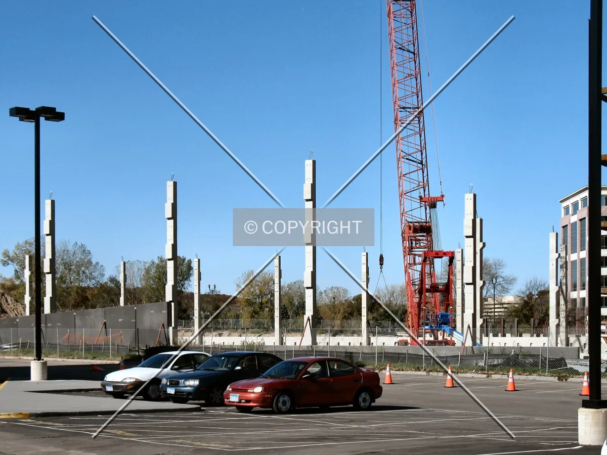 Parking ramp beginning to rise, from the east