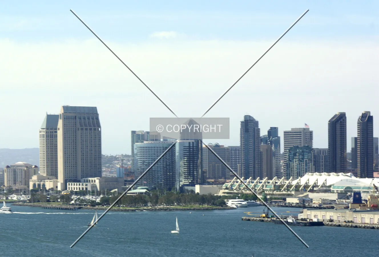 Looking north into downtown from the Coronado Bridge