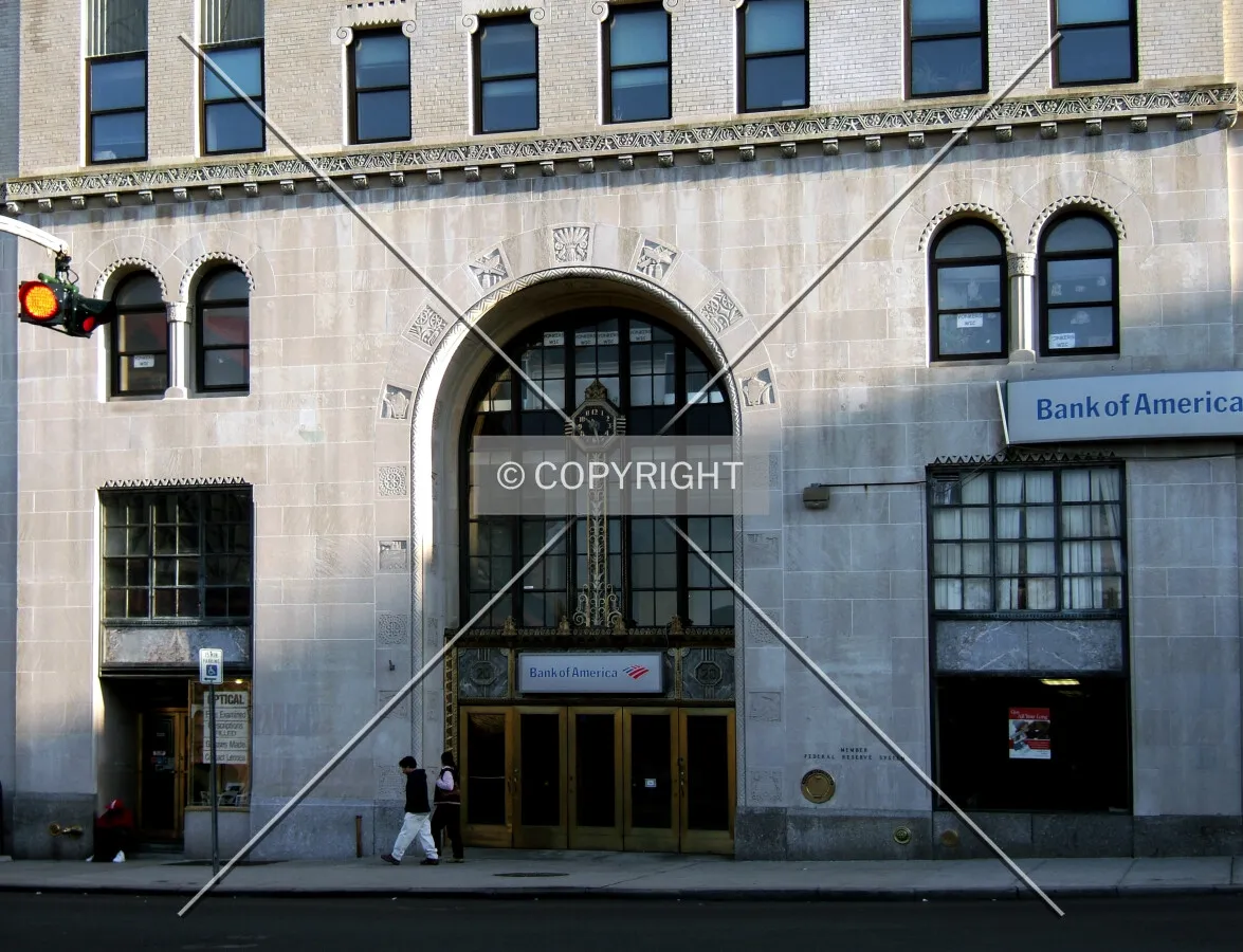 Main entrance on Broadway from the west