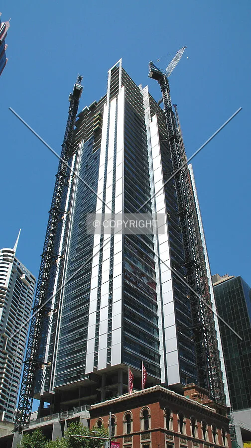 Looking up the northeast corner