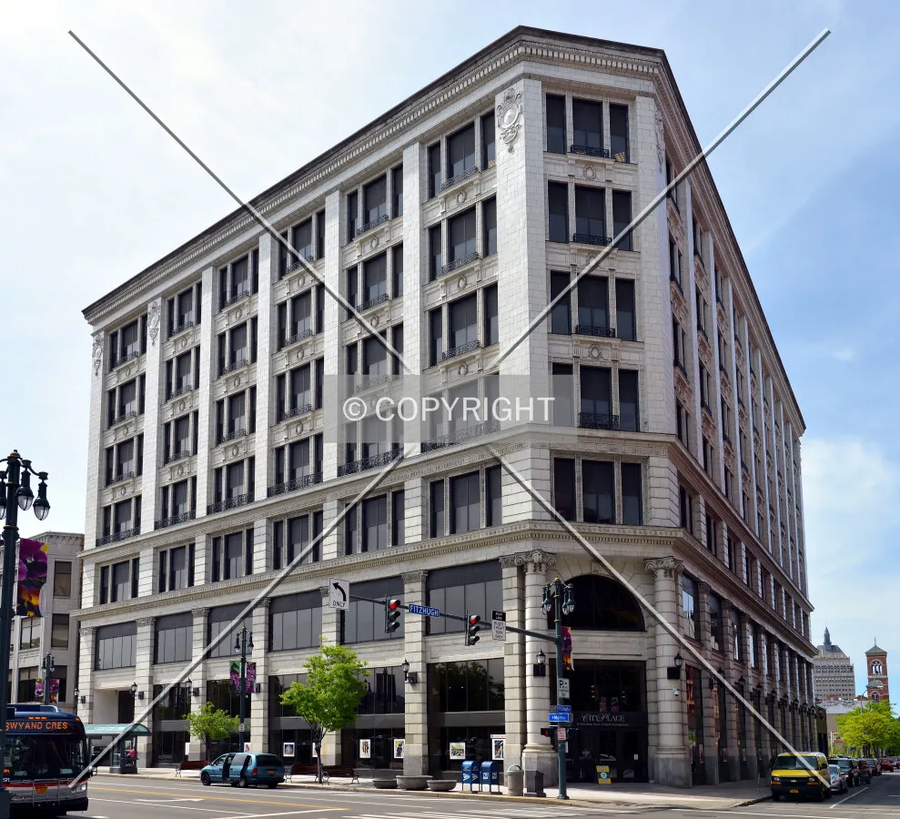 View from the southeast at Main and Fitzhugh Streets