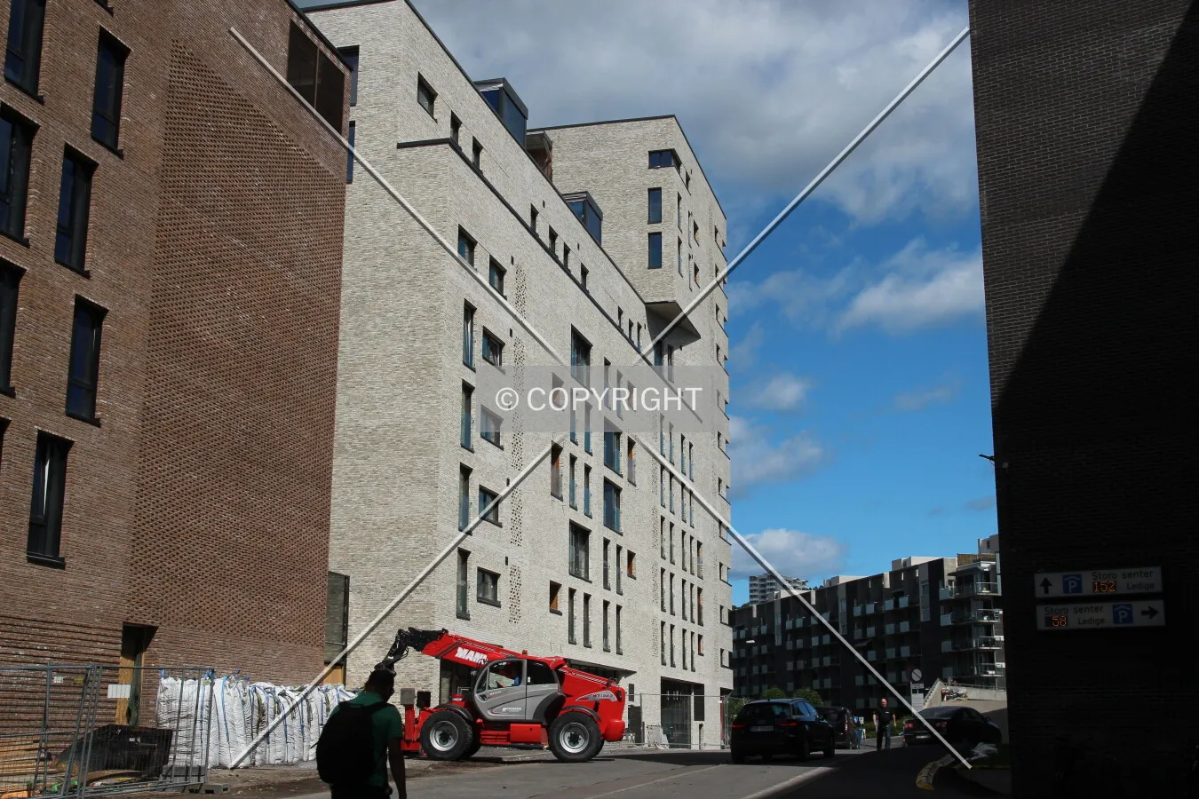 View along the east facade