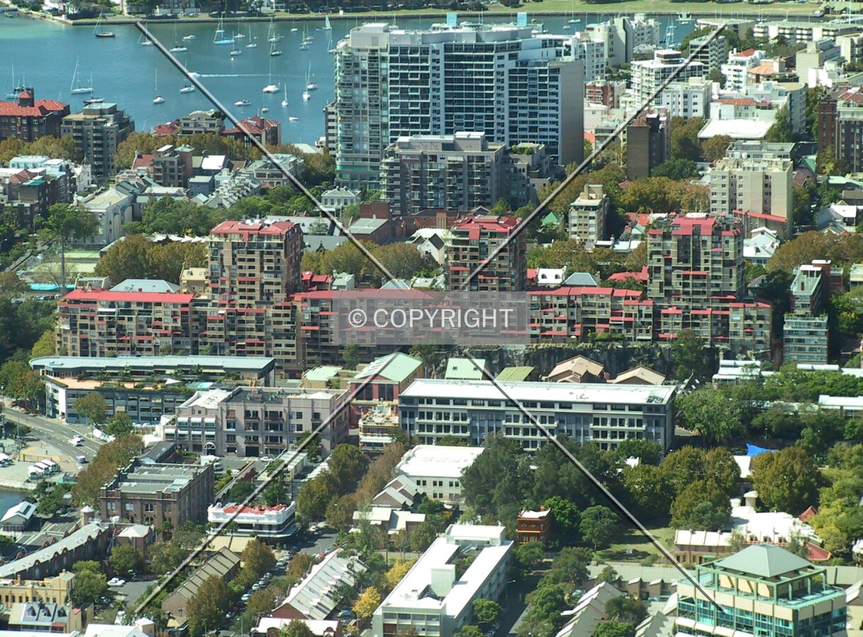 Elevated view from the west