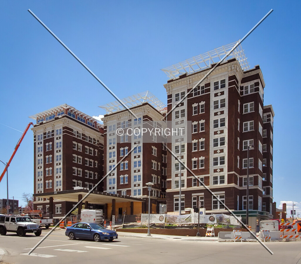 From the northeast during renovation; April 23, 2020