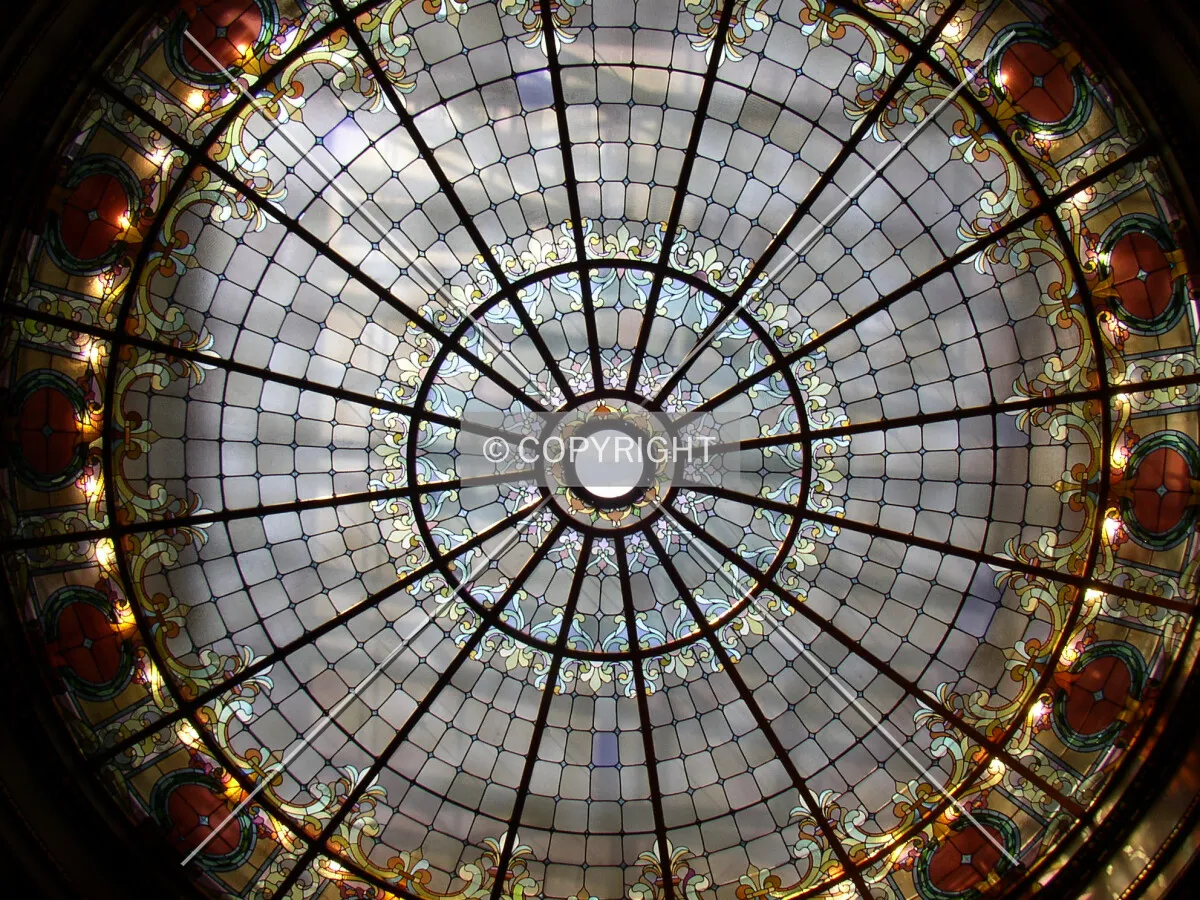 Stained glass ceiling in the Senate Chamber