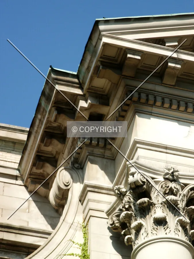 Upper corner of the front facade