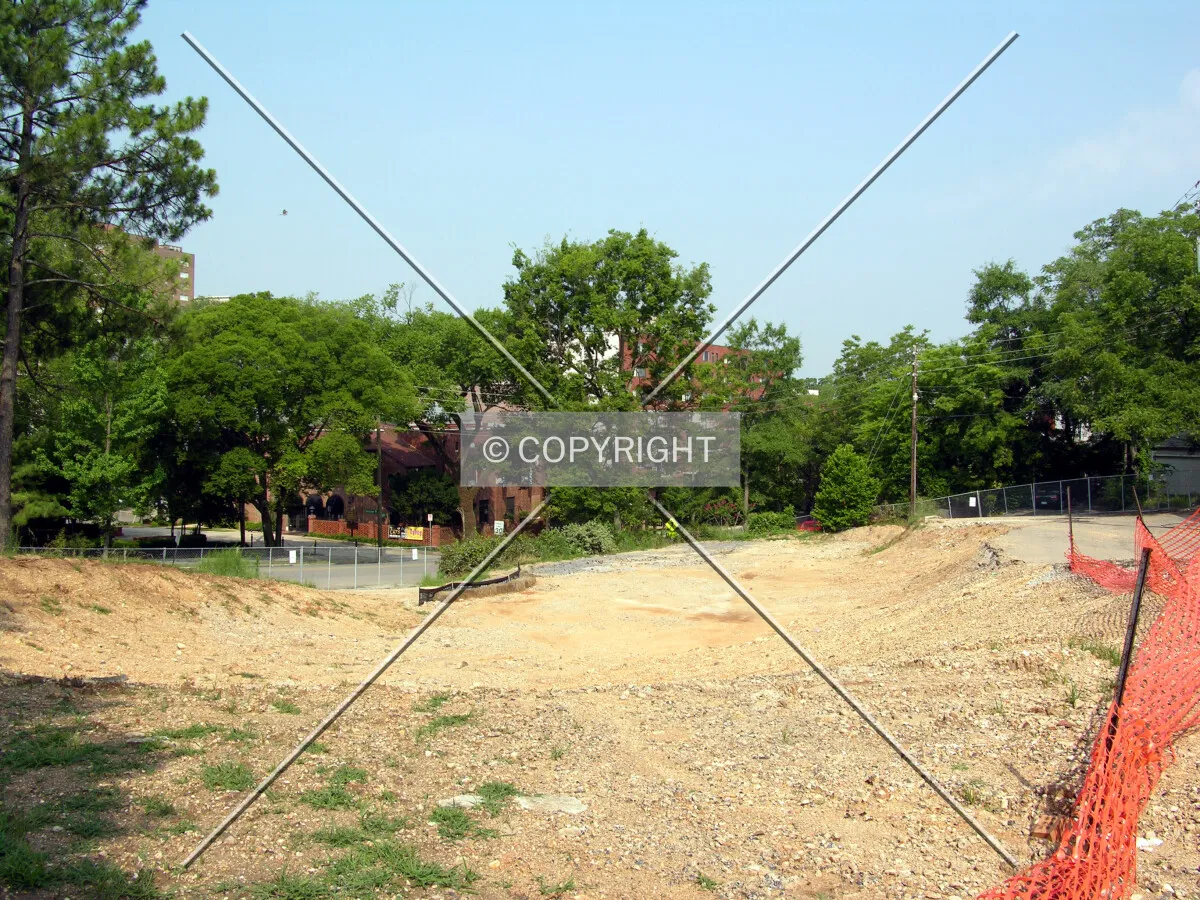 Cleared site where the tower will rise