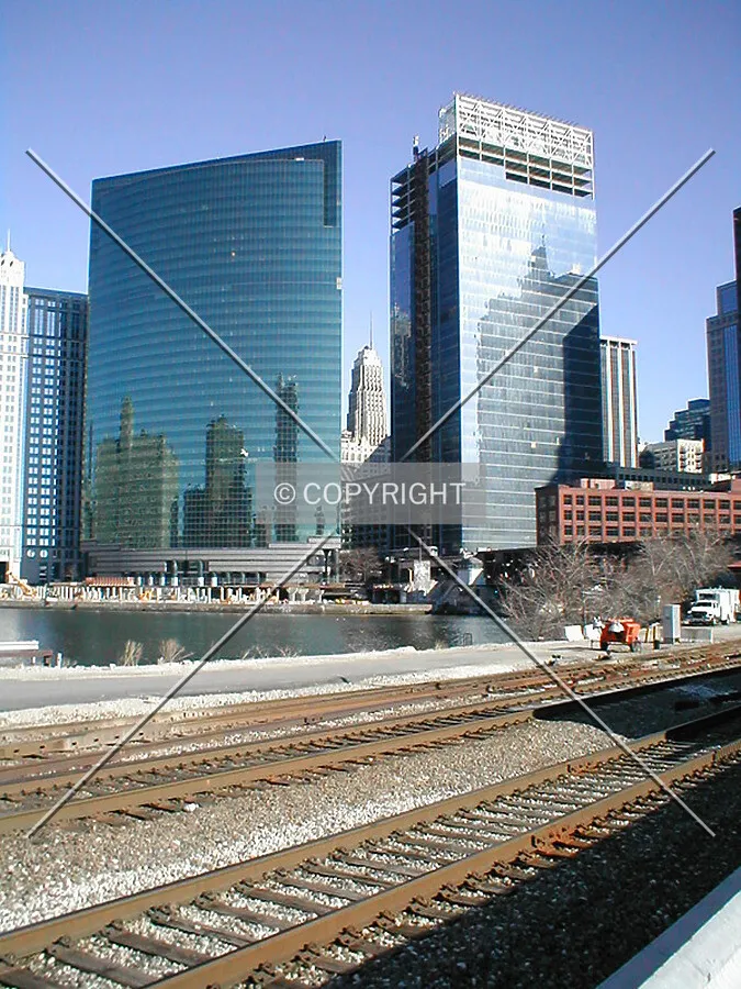 View from the west bank of the Chicago River