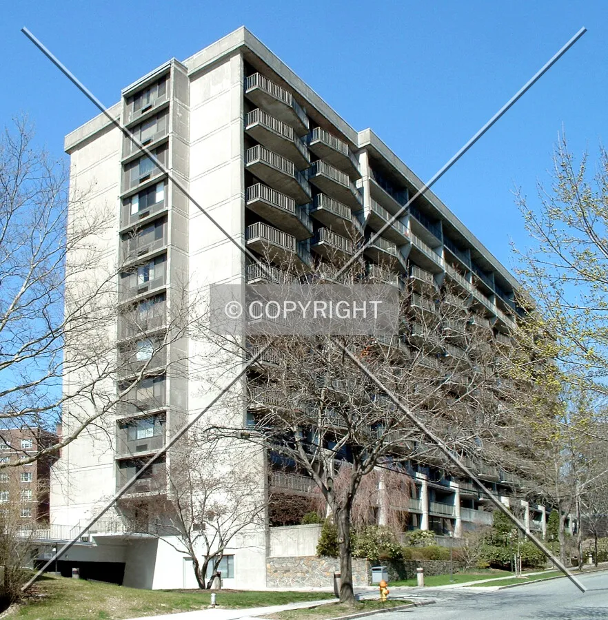 View from the southeast along Stewart Place